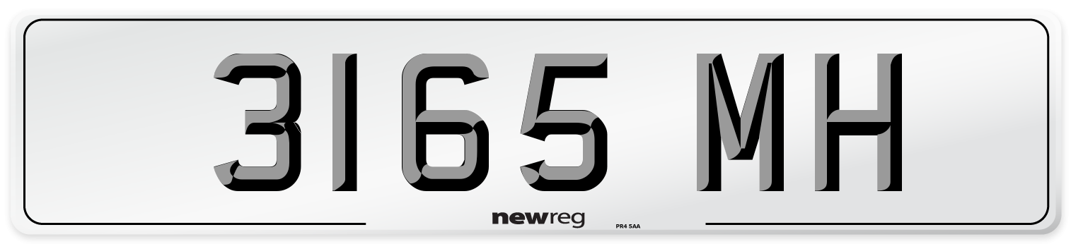 3165 MH Number Plate from New Reg